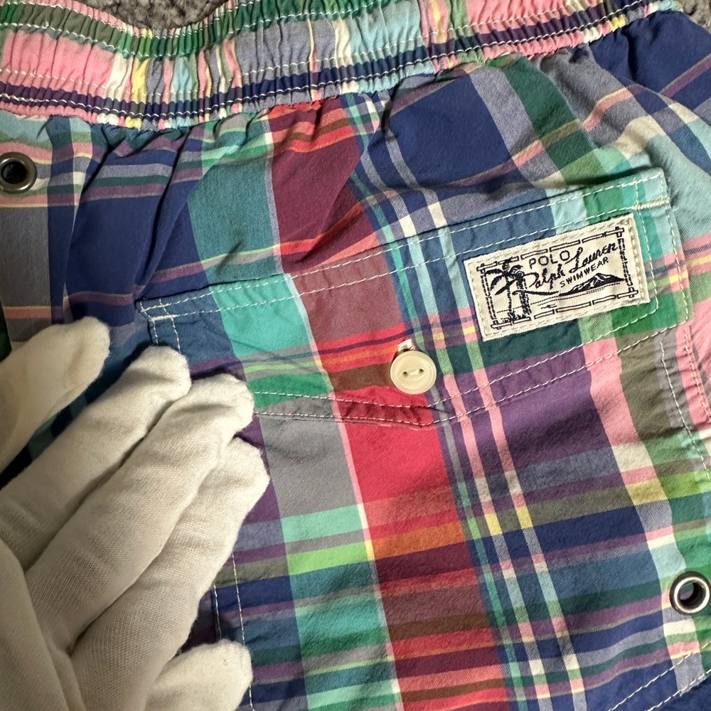 Polo Ralph Lauren Men's Swim Trunks Large Preppy Classic Multicolor Plaid - Picture 9 of 9
